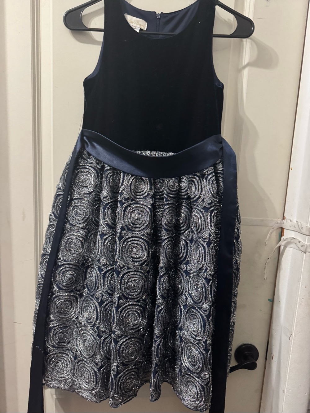 American Princess Navy & Silver Embellished Party Dress